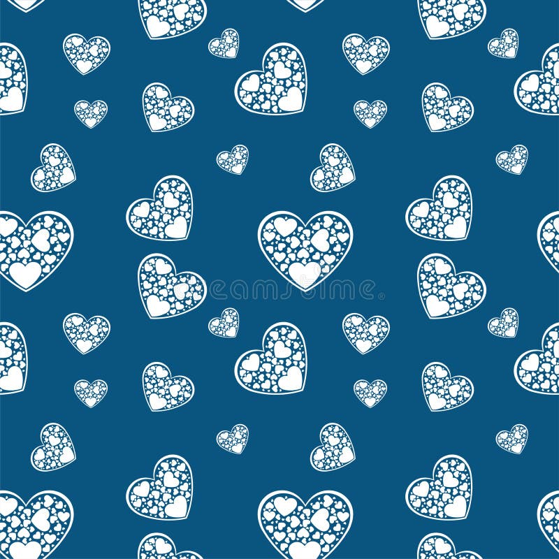 Beautiful paper cut out heart with many small white hearts on white  background. Vector illustration Stock Vector