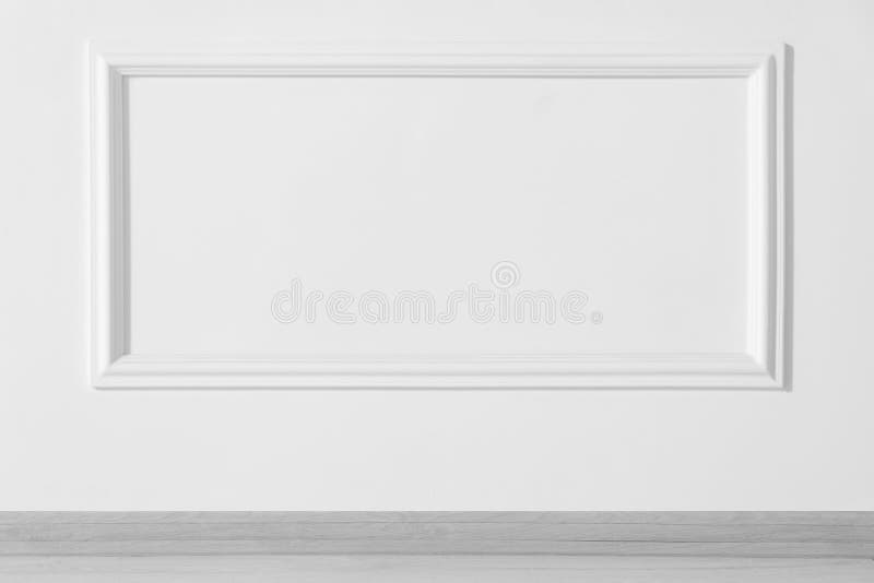 Beautiful White Wall with Molding in Clean Empty Room Stock Image