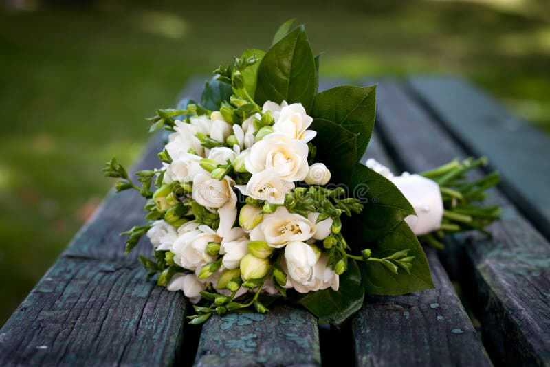 Beautiful white wedding bouquet