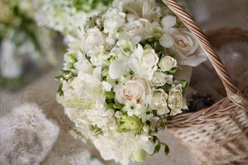 Beautiful White Wedding Bouquets Stock Photo Image of romance