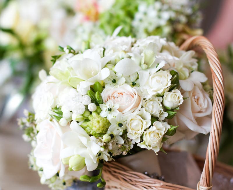 Beautiful White Wedding Bouquets Stock Photo Image of bride, romance