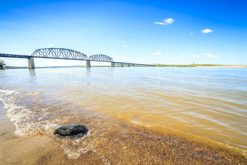 Beautiful, wide Missouri River royalty free stock image Beautiful, wide Missouri River royalty free stock image