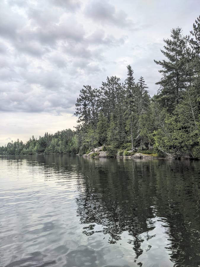 The beautiful wilderness shoreline of Lake Temagami in Summer