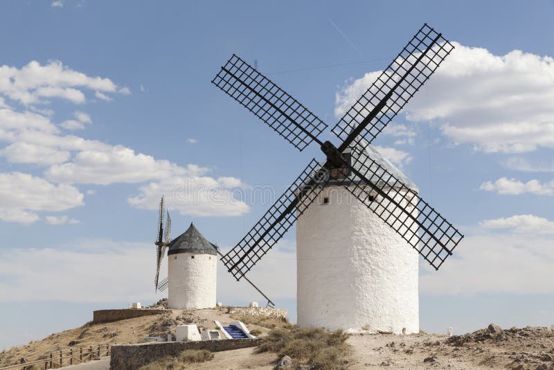Beautiful Windmill in Consuegra, Toledo, Spain Stock Image Image of