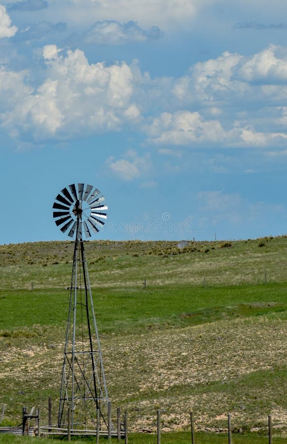 Beautiful Windmill in Nebraska on a Nice Day Stock Image Image of