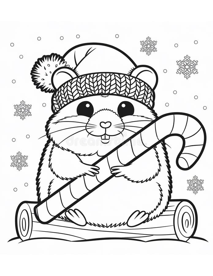 Beautiful Winter Coloring Book for Kids Stock Illustration
