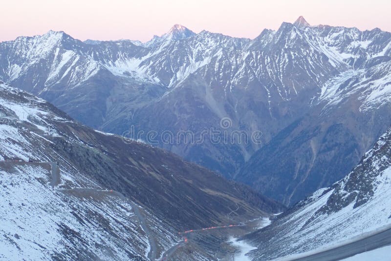 Beautiful winter landscape in otztal alps in austria stock photography