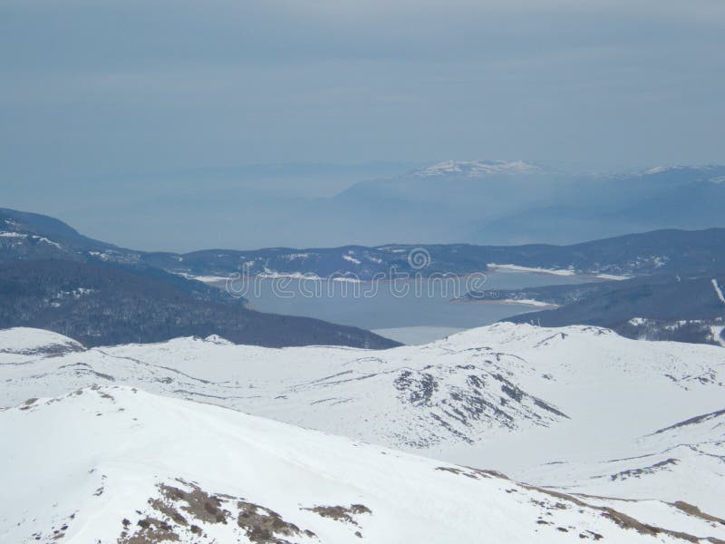 Beautiful winter skiins season in sar planina in macedonia stock photography