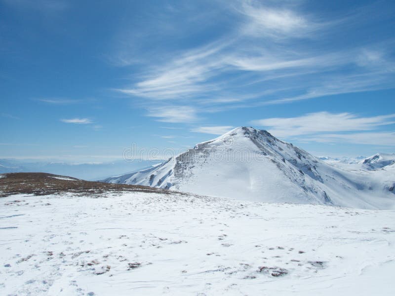 Beautiful winter skiins season in sar planina in macedonia royalty free stock photos