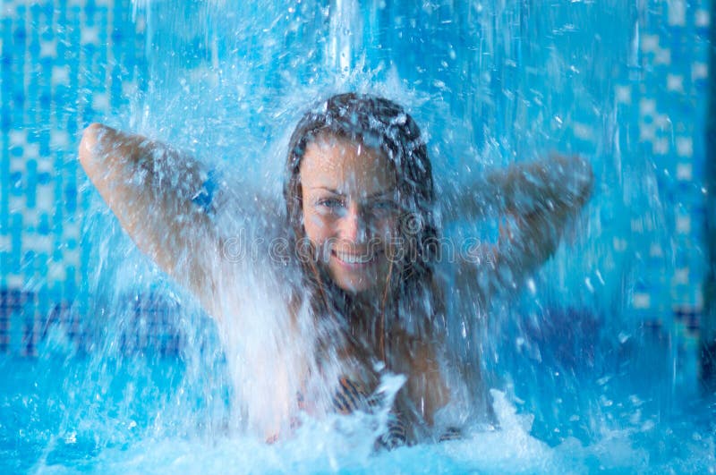 Teen taking shower