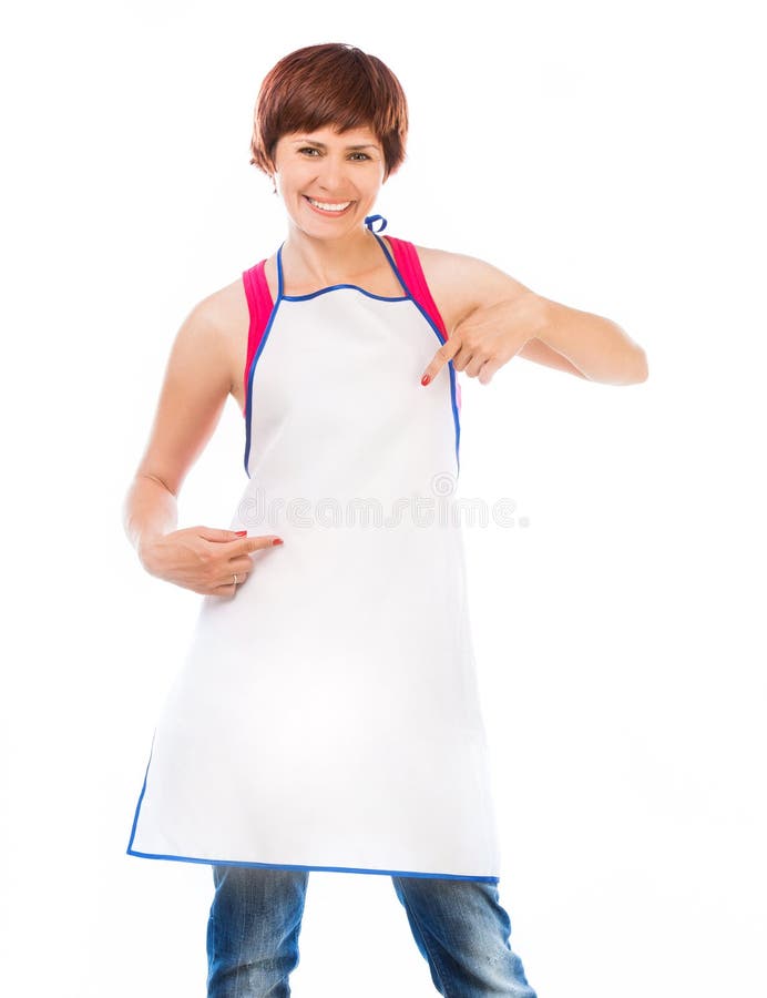 Beautiful woman in apron stock photo. Image of caucasian 50749484