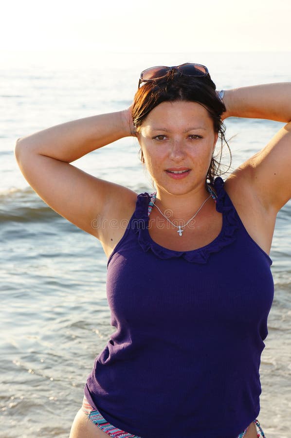 Beautiful Woman at the Beach Stock Photo - Image of person, beauty