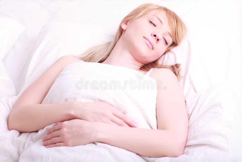 Beautiful woman on the bed