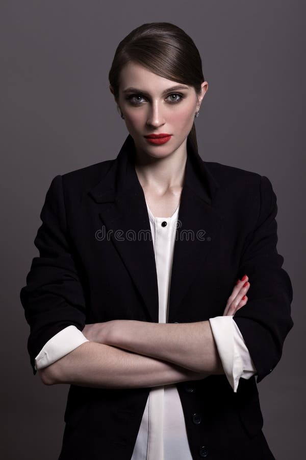 Portrait of a Beautiful Woman on a Black Background Stock Image - Image of  portrait, background: 107524659