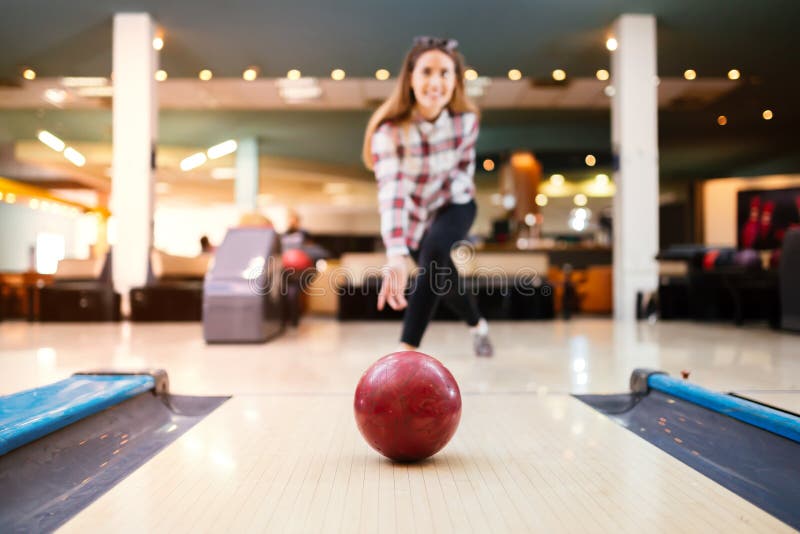 Beautiful woman bowling stock photo. Image of adult, group 89828172