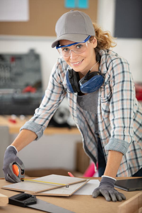 Beautiful Woman with Circular Saw Stock Image - Image of ...