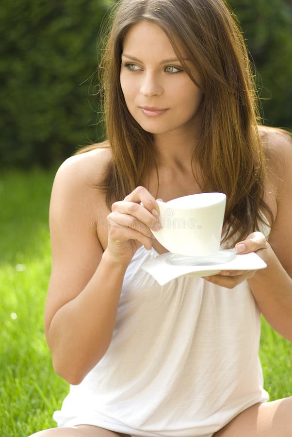Beautiful woman with coffee
