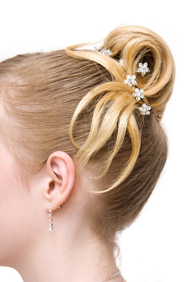 Beautiful woman coiffure royalty free stock photos