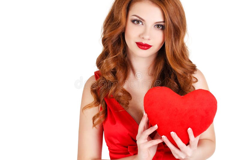 Beautiful Woman In The Day Of Love. Stock Image - Image of horizontal