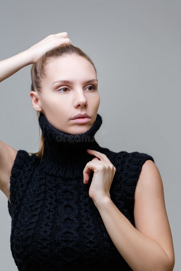 Beautiful woman in empty background royalty free stock photos