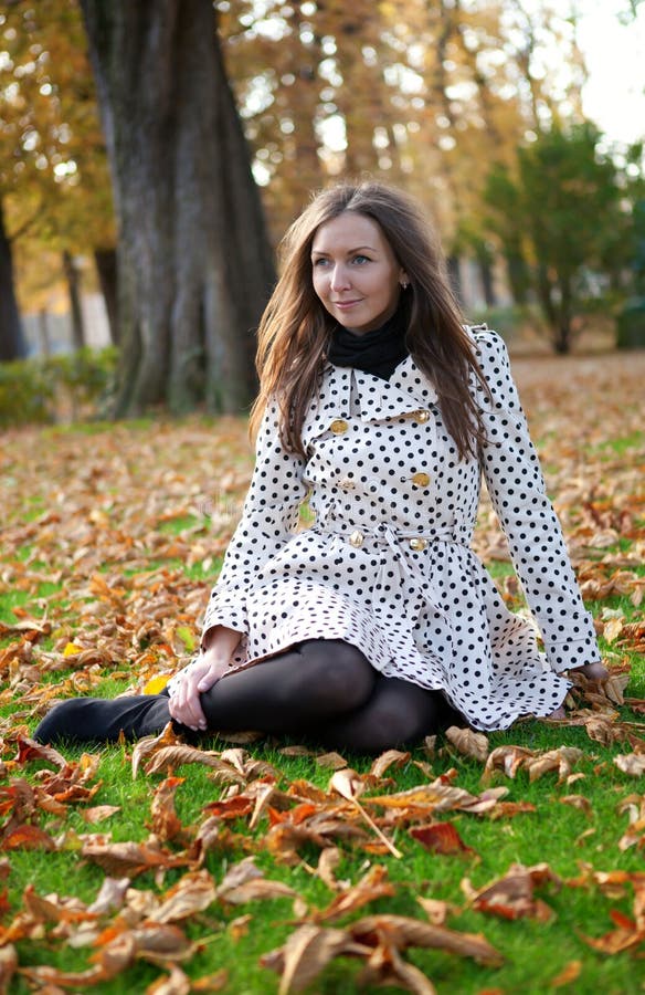 Beautiful woman at fall stock photo. Image of fall, person - 16633428