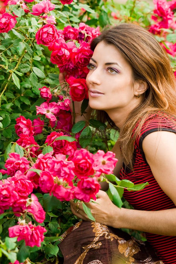 Beautiful woman in garden