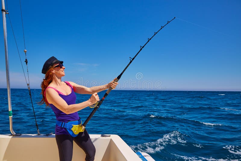 122 Woman Fishing Pole Boat Stock Photos - Free & Royalty-Free Stock Photos  from Dreamstime