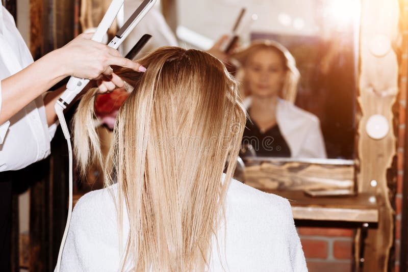 Beautiful woman in hair salon stock images Beautiful woman in hair salon stock images