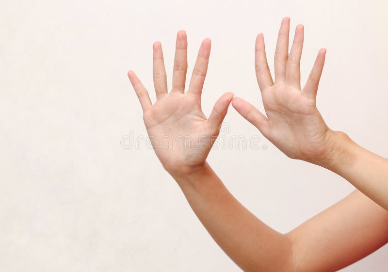 Beautiful woman hand showing gesture, version 10