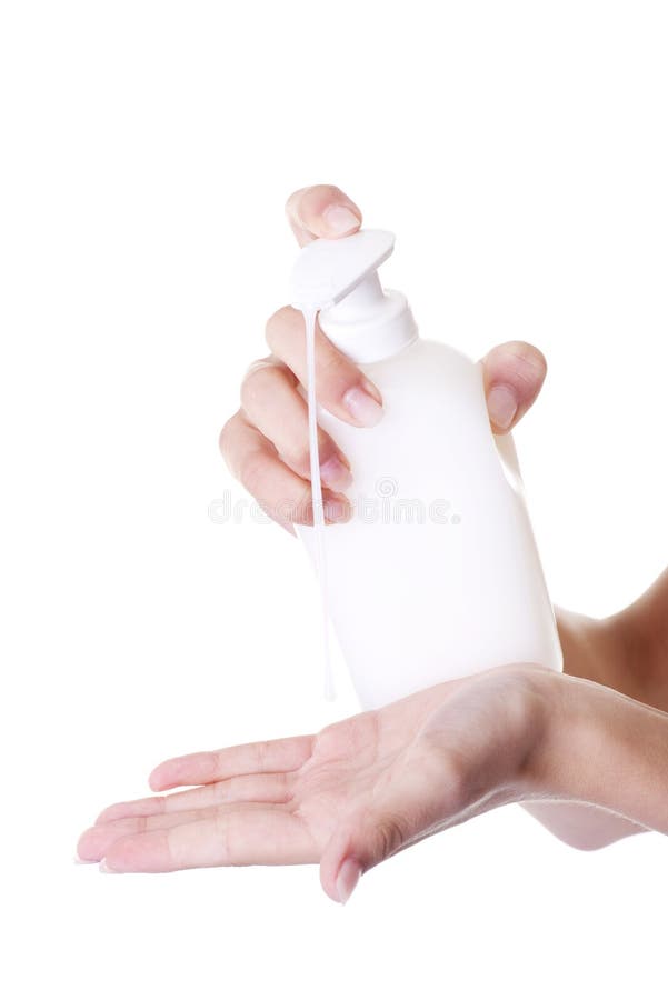 Beautiful woman hand washing her hands royalty free stock photography