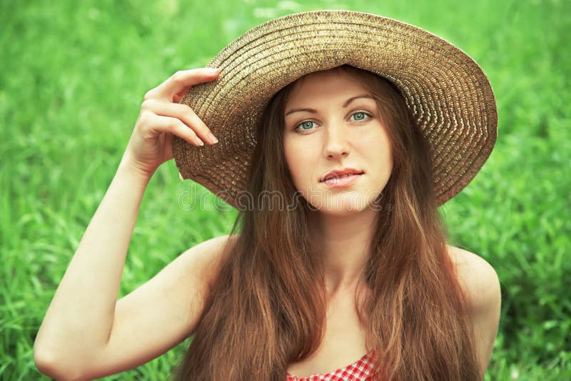 Beautiful woman with hat