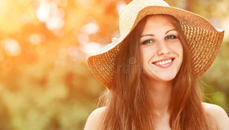 Beautiful woman with hat