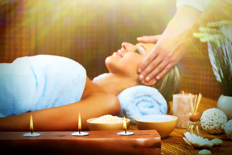 Beautiful Spa Massage Collage Stock Photo Image Of Handling Candle