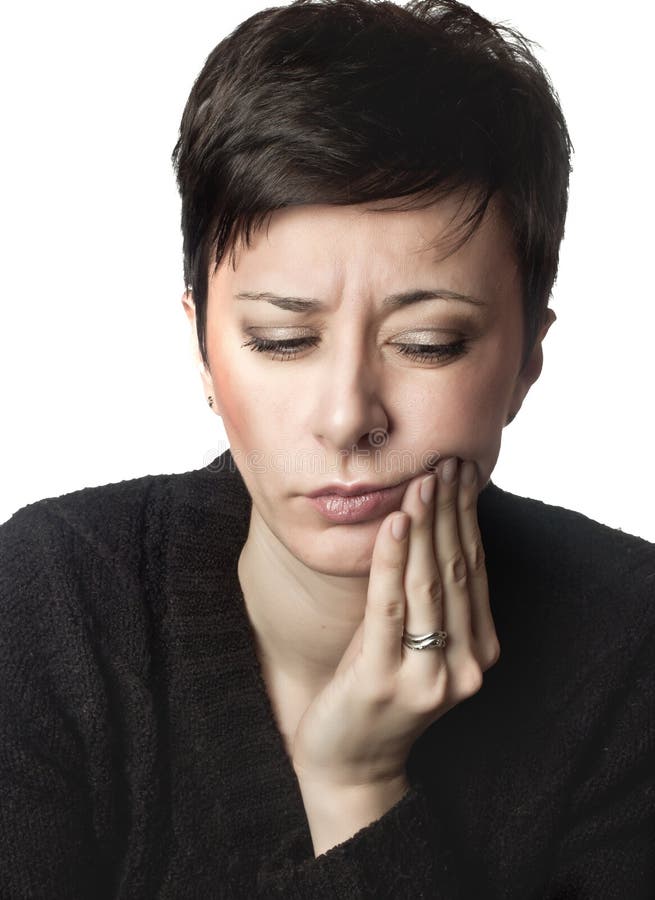 Beautiful woman having toothache