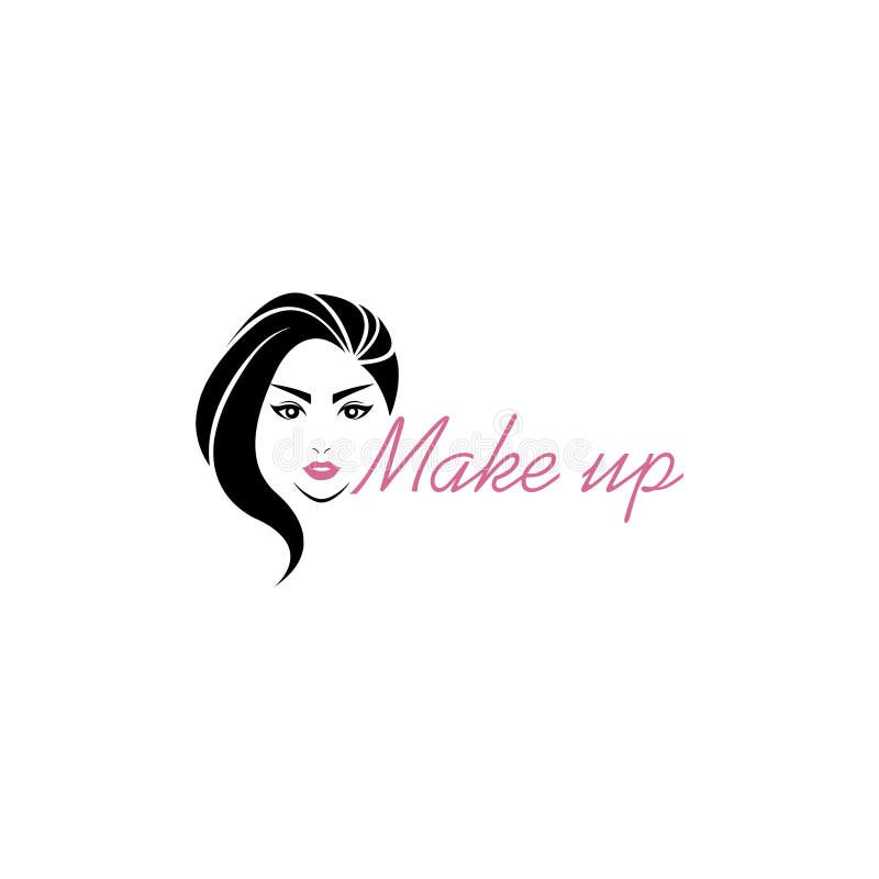 Beautiful Woman Head Abstract Logo Design, Make Up Icon Stock ...
