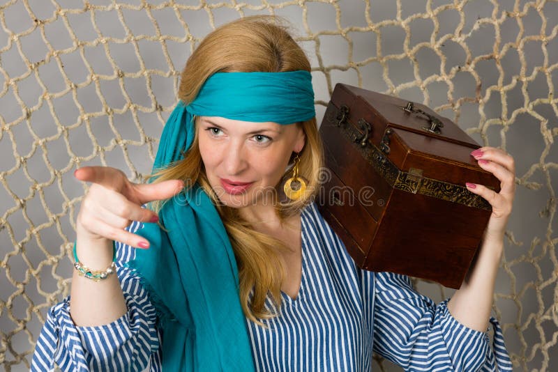 Woman Holding Pirate Chest Stock Photos - Free & Royalty-Free Stock Photos  from Dreamstime