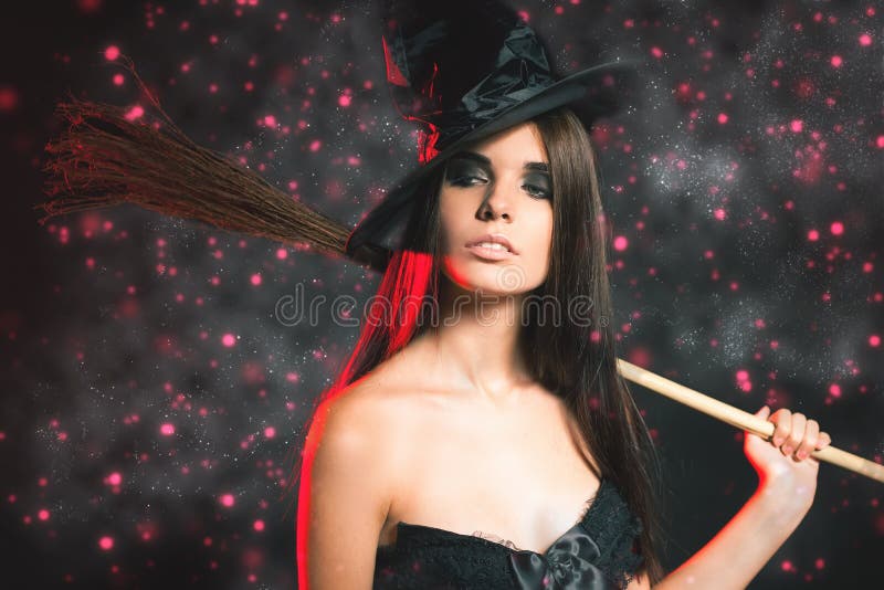 Beautiful woman like witch. Fashion. Halloween costumes