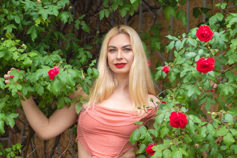Red lingerie on blonde model - wide 3