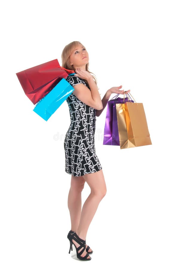 Legs and shopping bags stock image. Image of woman, isolated - 9241657