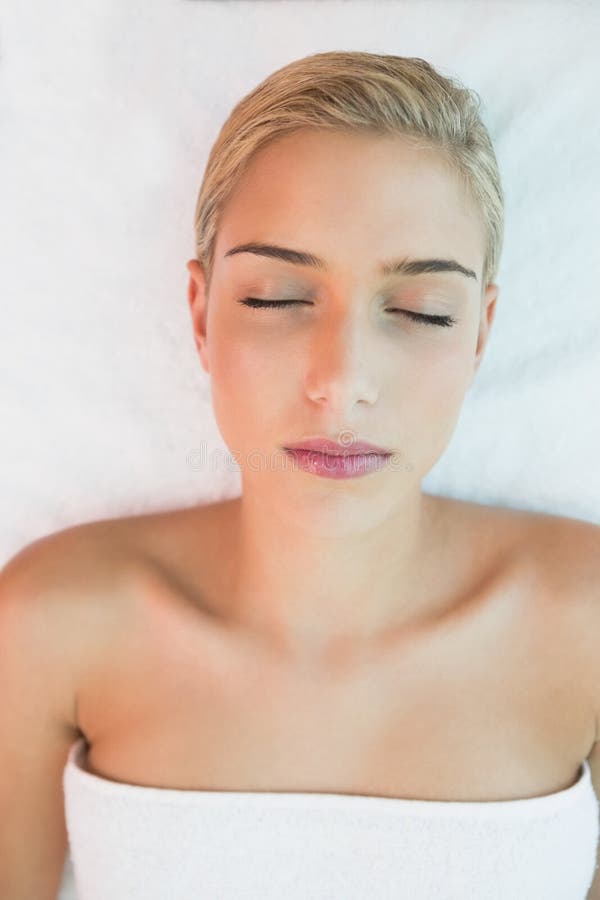 Beautiful Woman Lying On Massage Table At Spa Center Stock Image Image Of Calm Closeup 45090751 