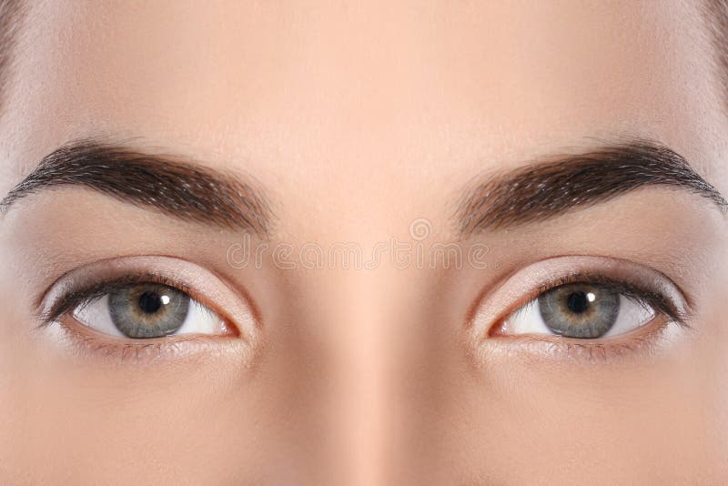 Beautiful woman with perfect eyebrows, closeup stock photo Beautiful woman with perfect eyebrows, closeup stock photo