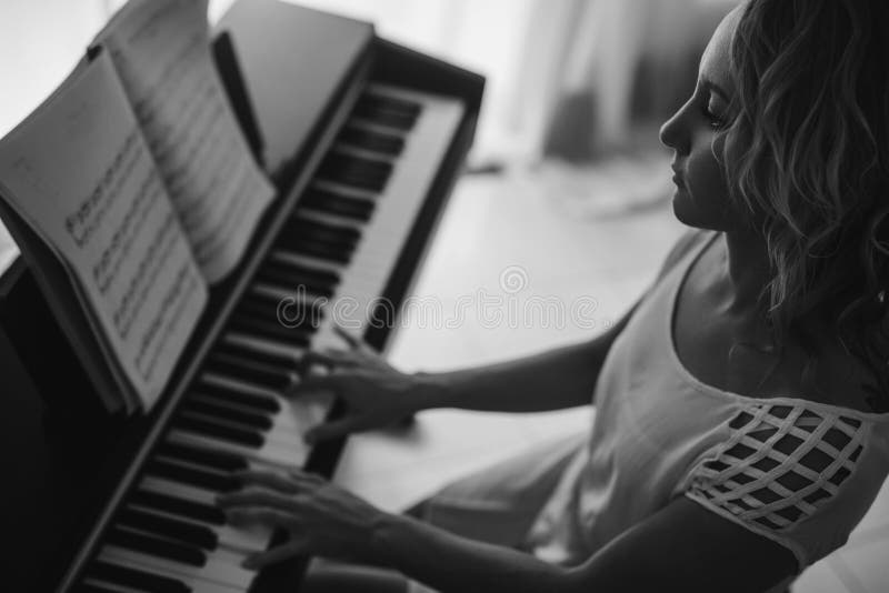 Beautiful Woman Playing Piano Black And White Stock Image Image Of Musical Classical Beautiful Woman Playing Piano Black And White Stock Image Image Of Musical Classical