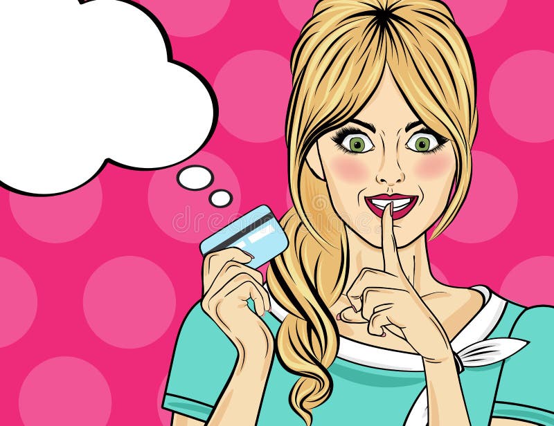 Surprised Blonde Pop Art Woman Chatting on Retro Phone. Comic Wo Stock  Illustration - Illustration of happy, advertising: 126551879