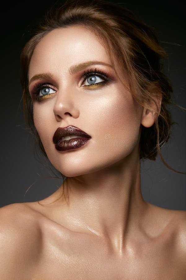 Beautiful Woman with Professional Make Up Stock Photo - Image of ...