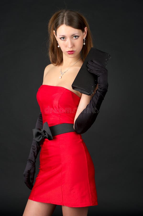 Beautiful Woman in Red Dress Stock Photo - Image of seductive, looking