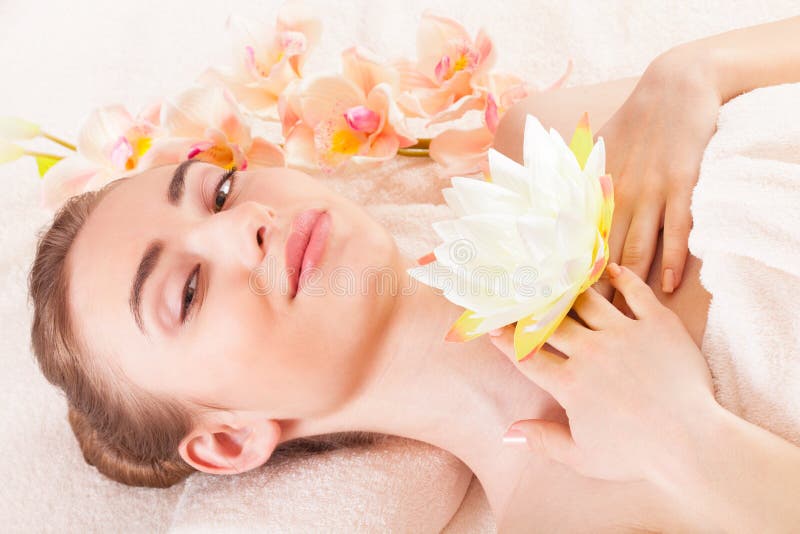 Beautiful Woman Relax In Spa Stock Image Image Of Attractive Therapy