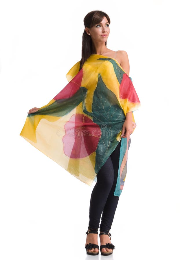 Beautiful Woman in Scarf Posing Stock Image Image of posing, female