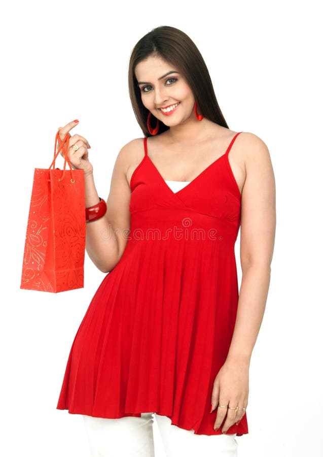 Beautiful woman with a shopping bag