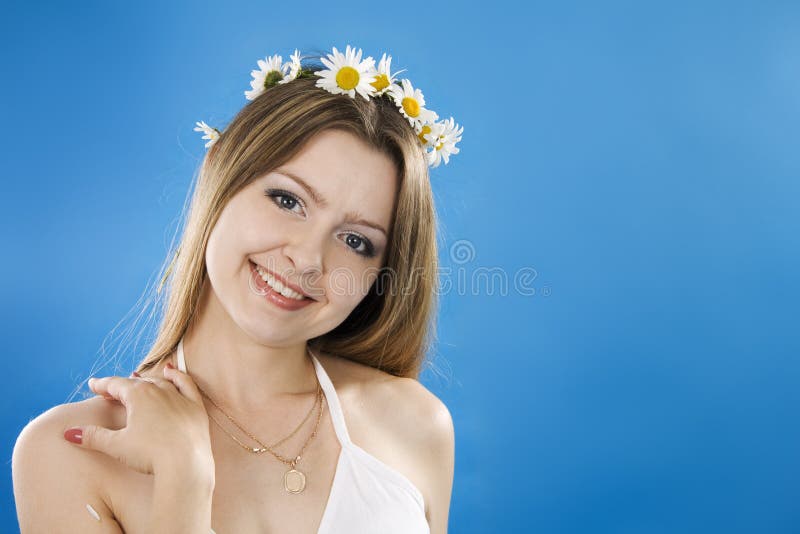 Beautiful woman smiles