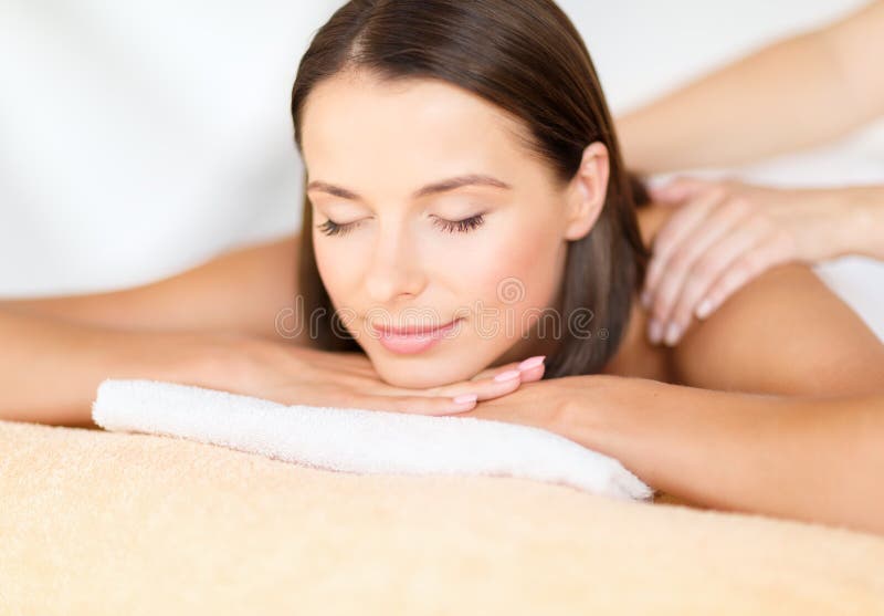 Beautiful Woman In Spa Salon Getting Massage Stock Image Image Of 